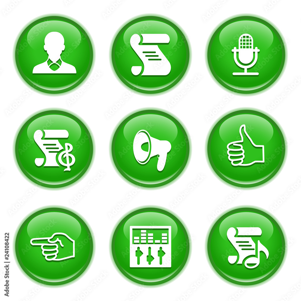 Green glossy buttons 31 Green glossy buttons 31