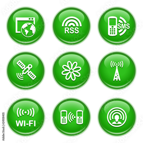 Green glossy buttons 30