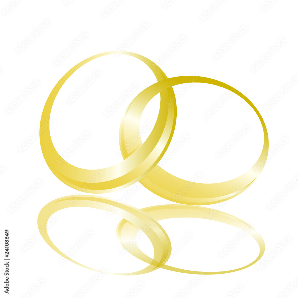 Obraz premium weeding gold ring vector illustration on white background