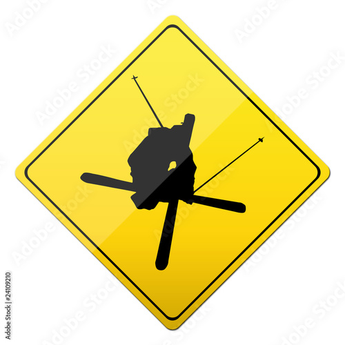 Fotografie skiing, freestyle, button, sign,