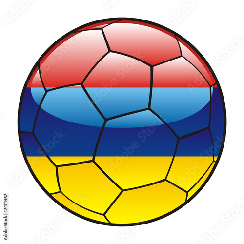 vector illustration of Armenia flag on soccer ball