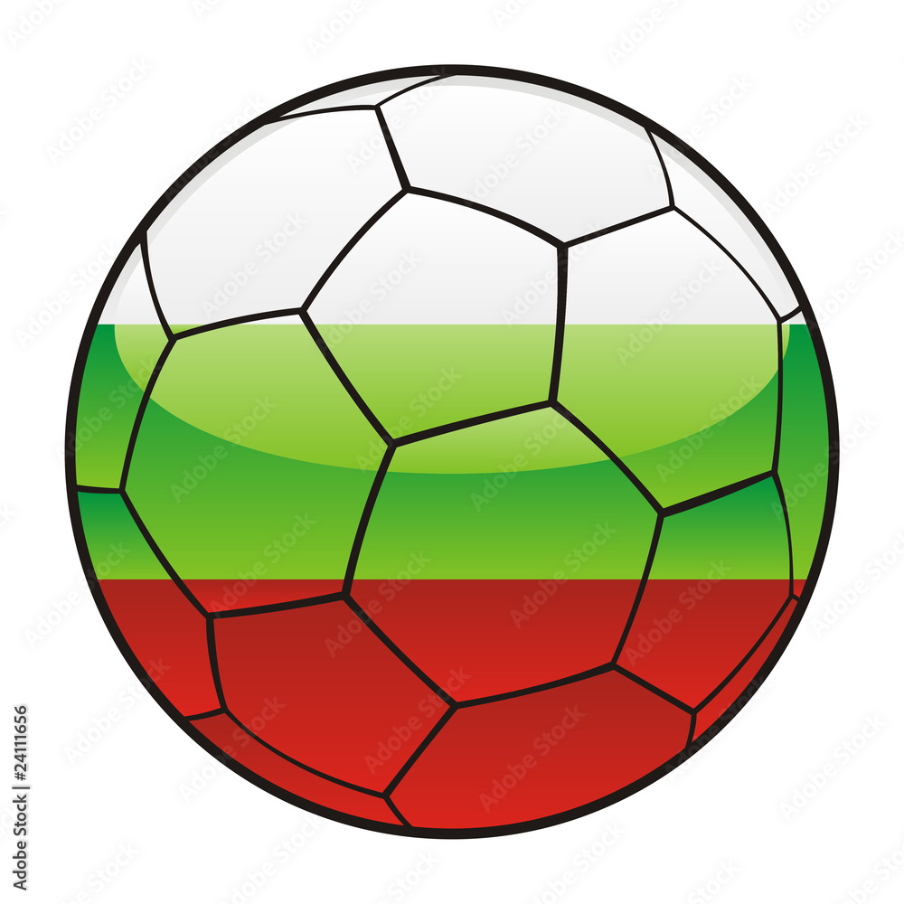 Obraz premium vector illustration of Bulgaria flag on soccer ball