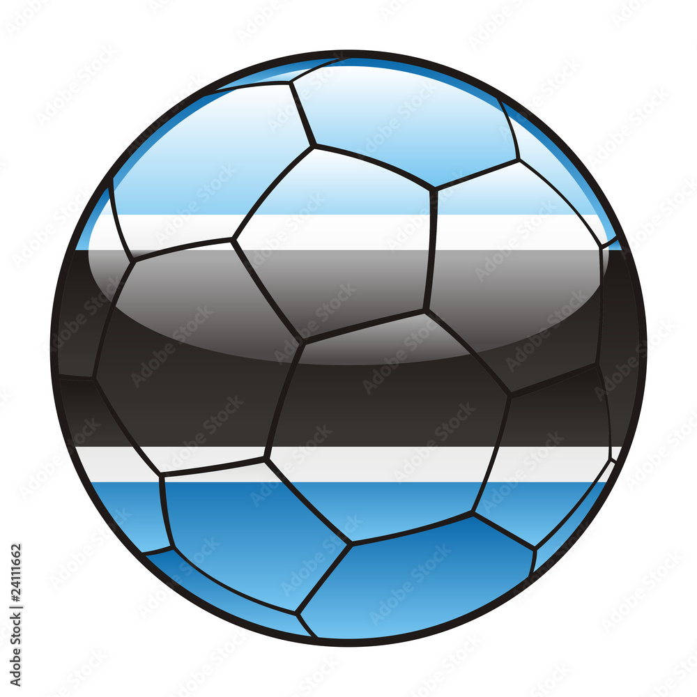 Fototapeta premium vector illustration of Botswana flag on soccer ball