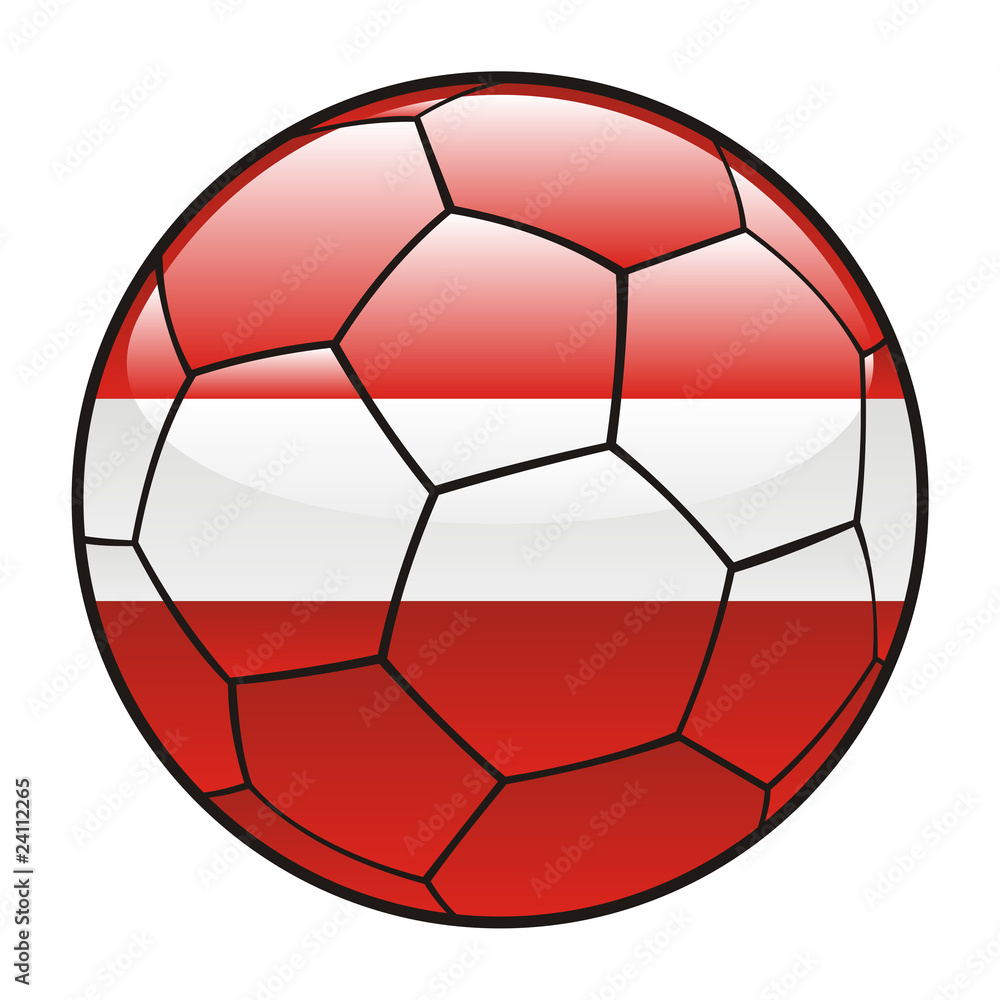 vector illustration of Latvia flag on soccer ball vector illustration of Latvia flag on soccer ball