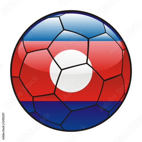 vector illustration of Laos flag on soccer ball