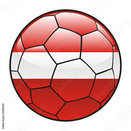 vector illustration of Latvia flag on soccer ball