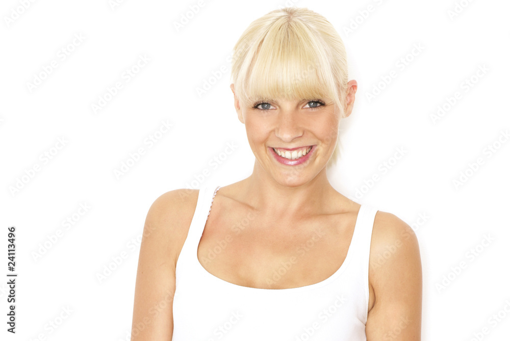 Frau im weissen TOP Frau im weissen TOP