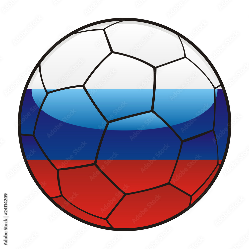 vector illustration of Russia flag on soccer ball vector illustration of Russia flag on soccer ball