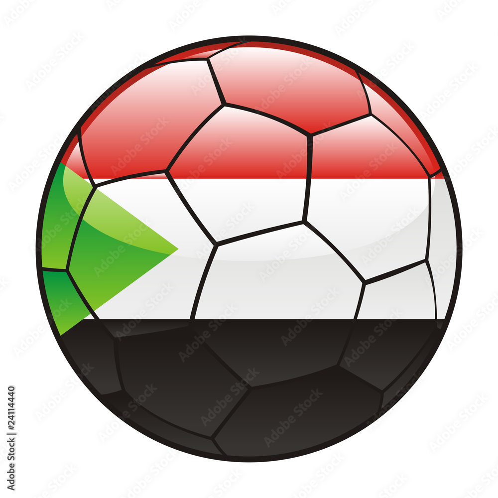 vector illustration of Sudan flag on soccer ball