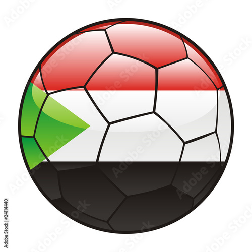 vector illustration of Sudan flag on soccer ball