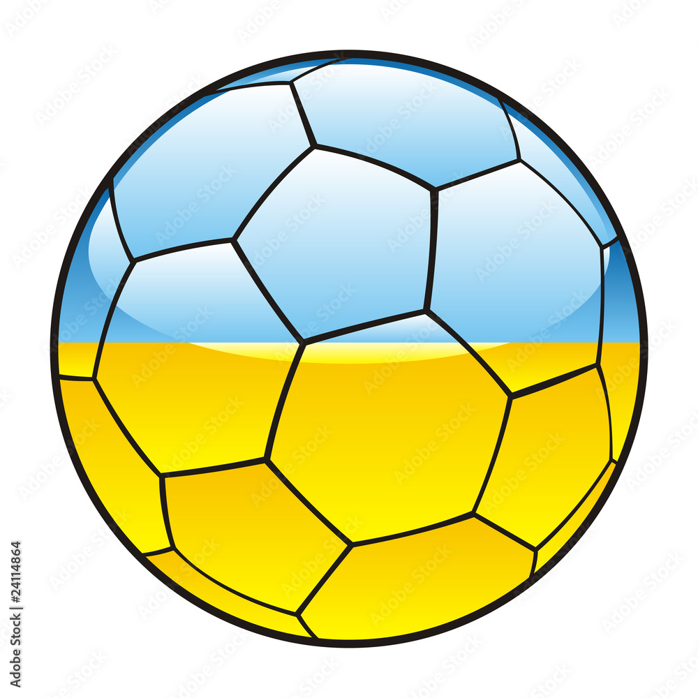 vector illustration of Ukraine flag on soccer ball