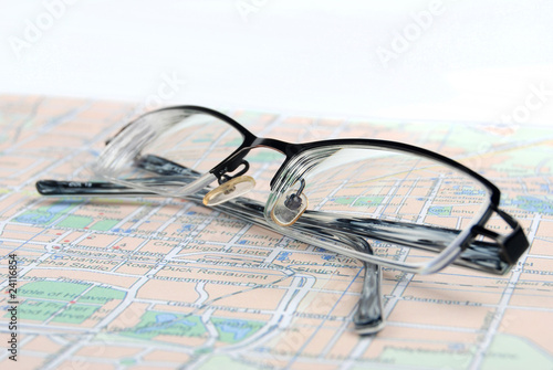 glasses with map