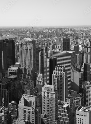 New York City panorama in black   white