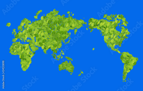葉っぱの世界地図