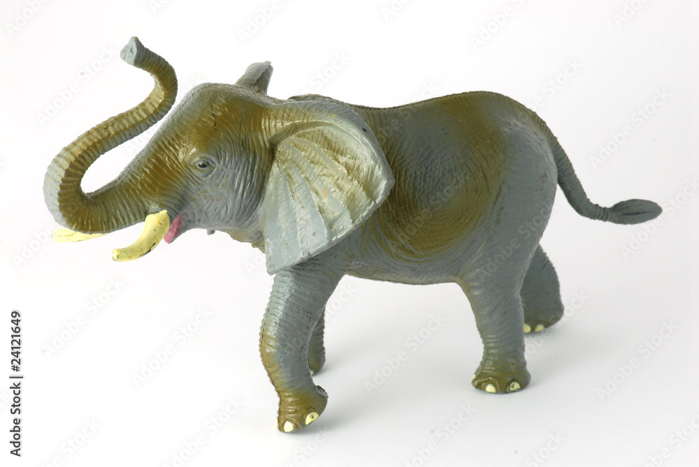Obraz premium Toy elephant with white background