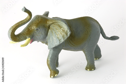 Toy elephant with white background © hshii