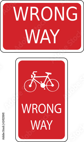 wrong way signs