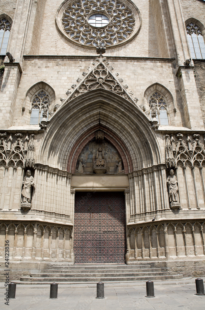 Barcelona - facade of  Santa Maria del Mar