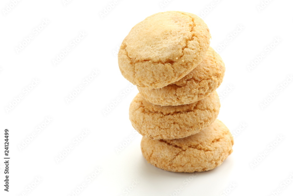 Stack of traditional Italian biscuits on white background Stack of traditional Italian biscuits on white background
