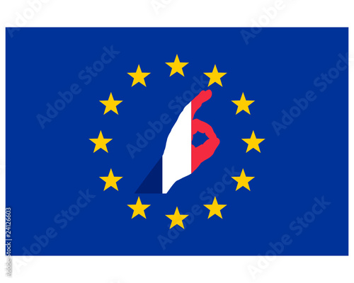 Französisches Handzeichen in Europa