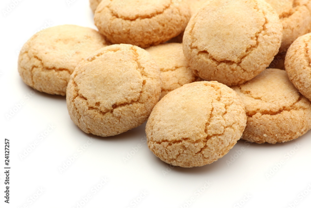 Traditional Italian Biscuits on a white background Traditional Italian Biscuits on a white background