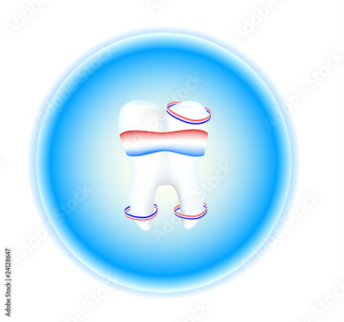 Tooth fluoride protection icon isolated