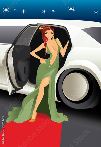 Red carpet celebrity vector illustration.