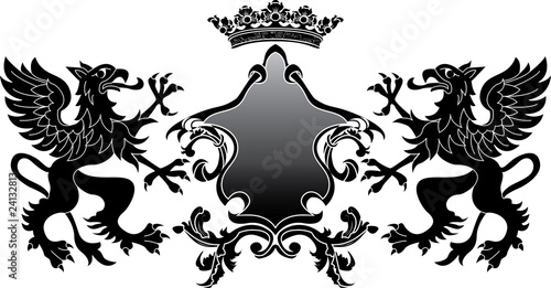 Heraldic Griffin banner vector illustration