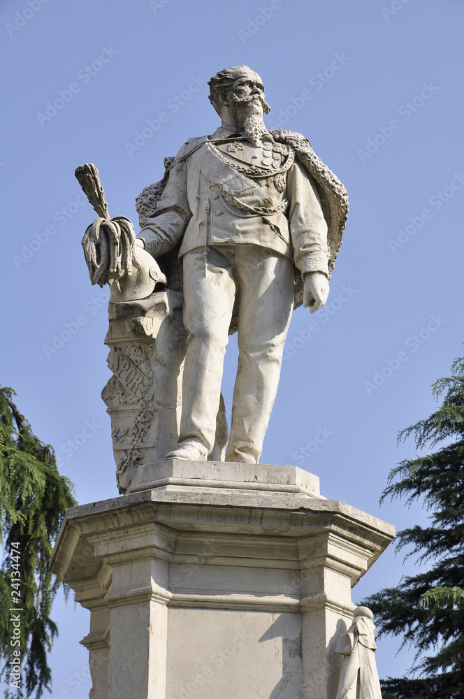 vicenza, statua vittorio emanuele II, piazza duomo, veneto