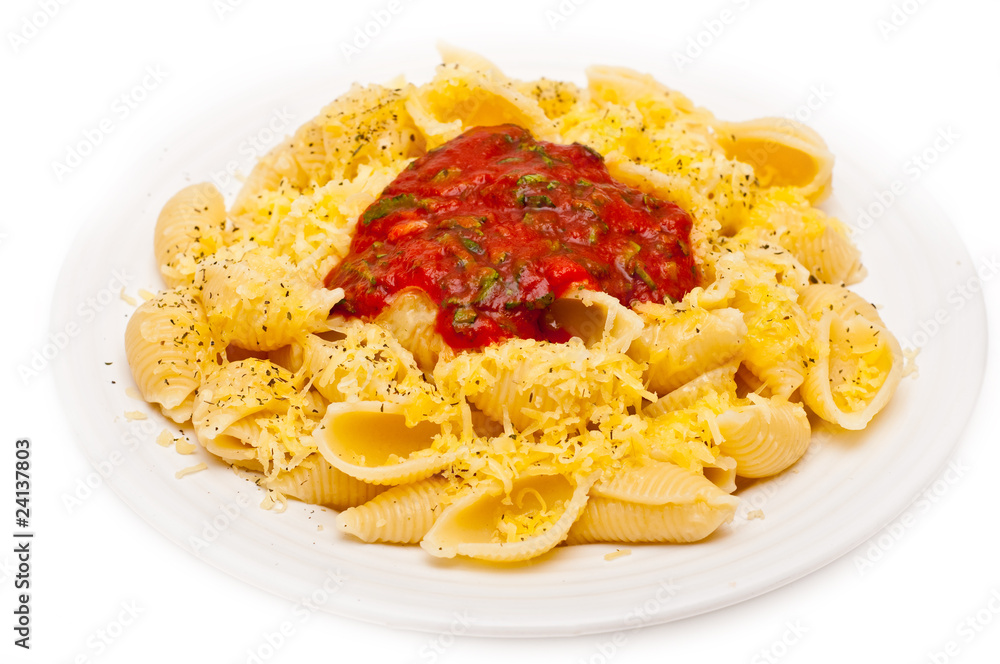 close up of Italian pasta and sauce close up of Italian pasta and sauce