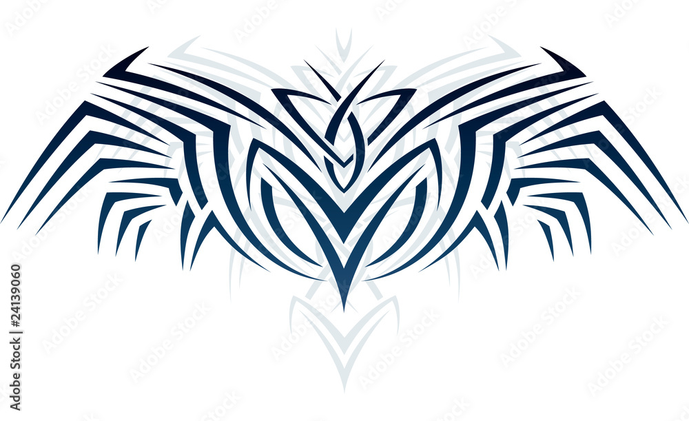 Wings in tattoo style