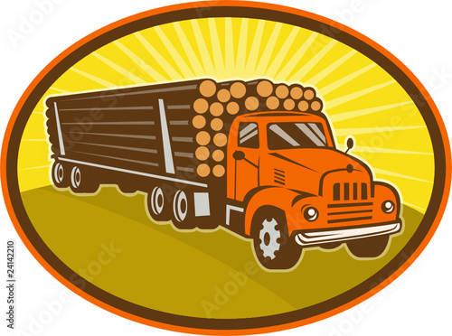 logging truck and rig tailer