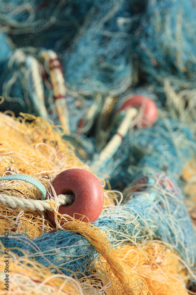 old colorful fishing gear