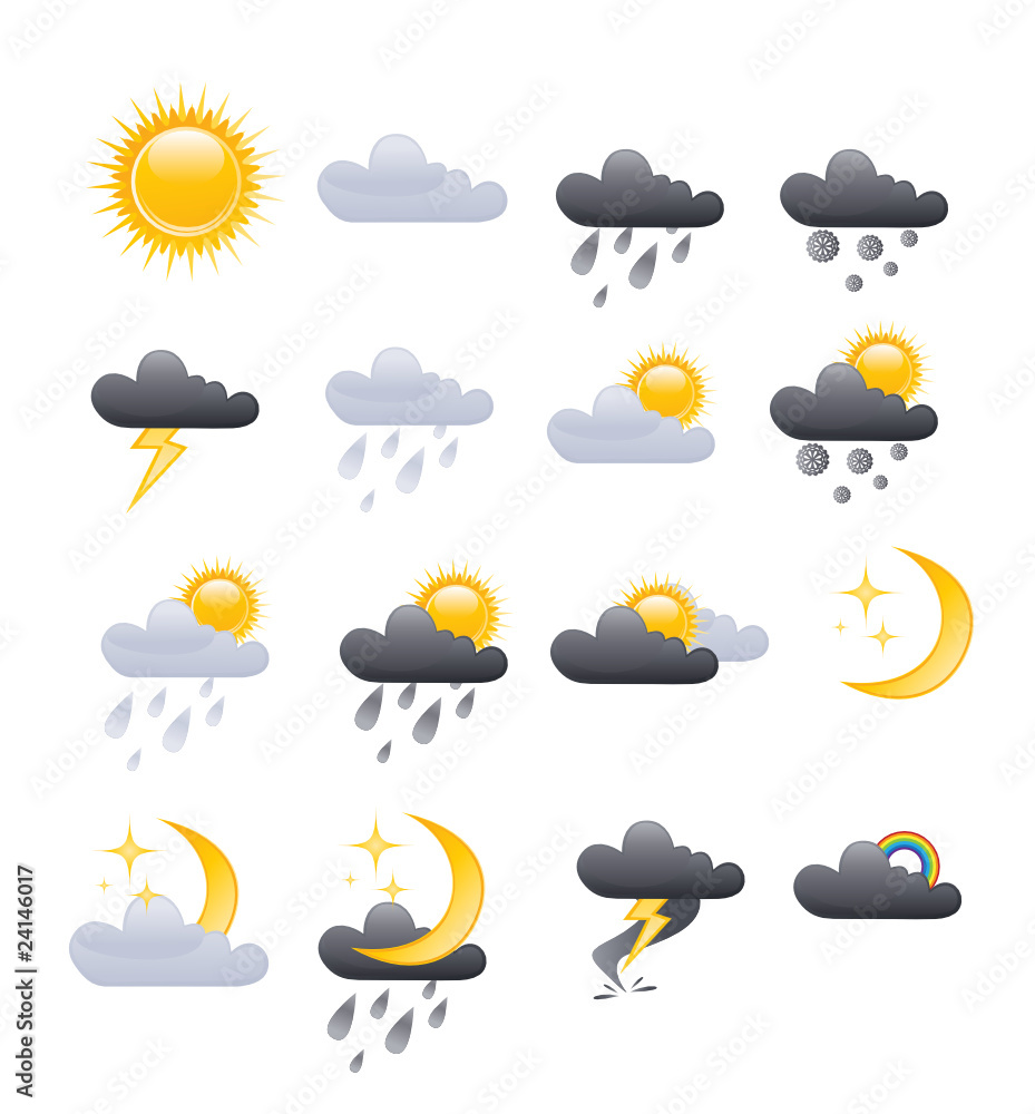 Fototapeta premium set of vector weather icons for your design