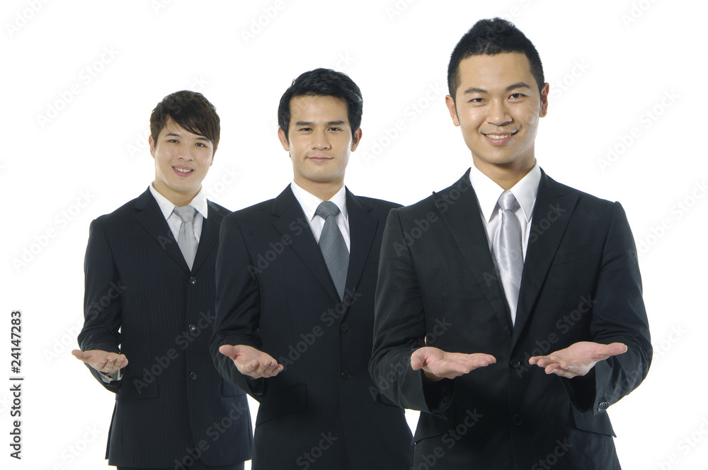 Asian young man posing white background Asian young man posing white background