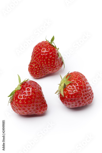 Whole single strawberries