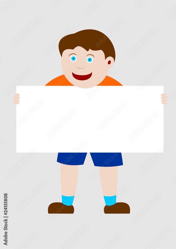 Kid holding a banner