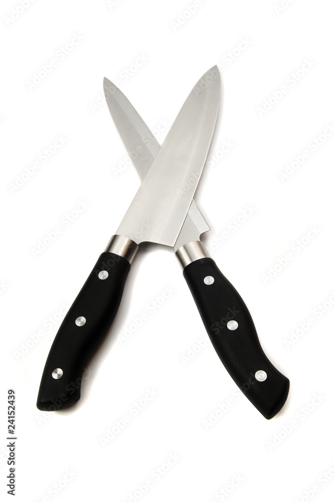 Obraz premium Collection of kitchen knives isolated on white background