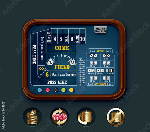 Vector craps table layout (small)