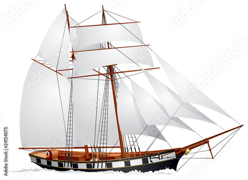 Sailing vessel, topsail schooner photo