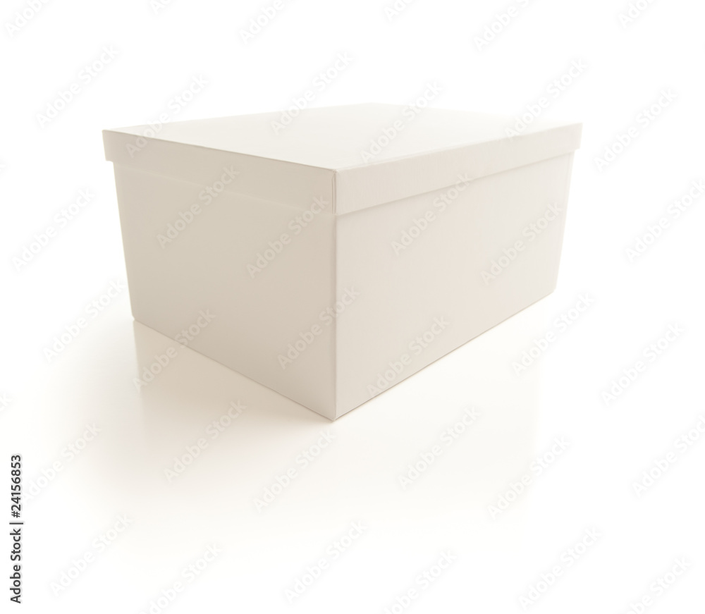 Naklejka premium White Box with Lid Isolated on Background