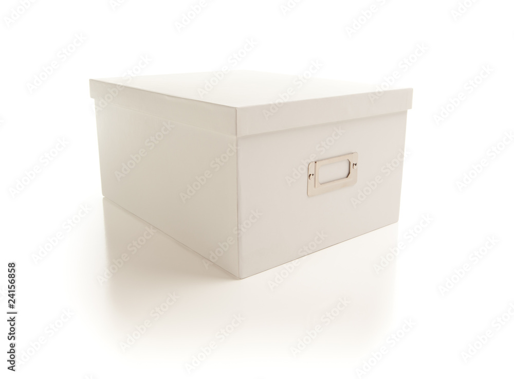 White File Box Isolated on Background