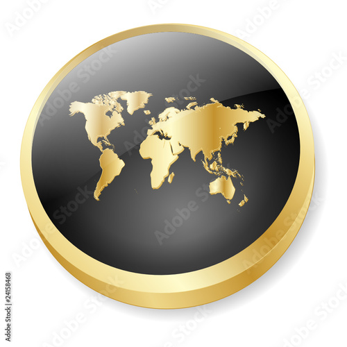 INTERNATIONAL Web Button (World Map Global Travel Worldwide 3D)