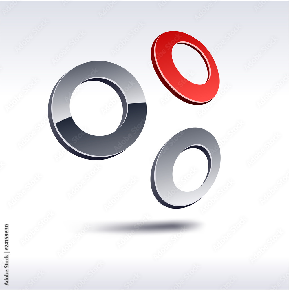 Abstract 3d rings icon. Abstract 3d rings icon.