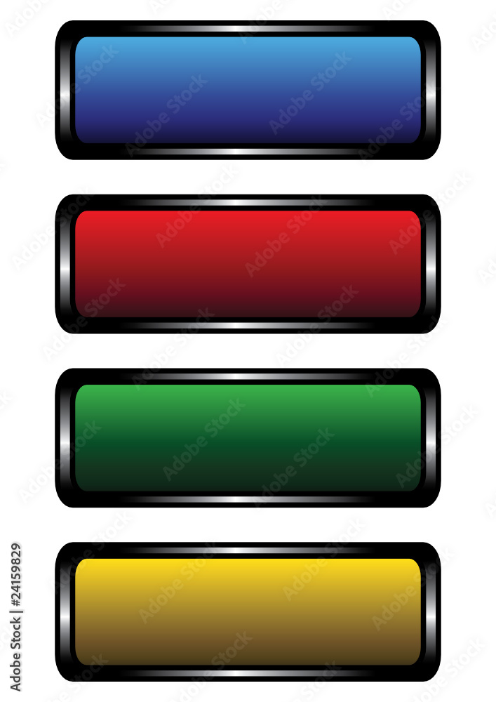 Four varicoloured buttons on a white background Four varicoloured buttons on a white background