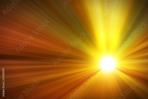 Strong Light Rays From A Burning Sun Background