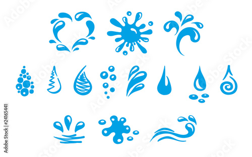 set of abstract of water drops