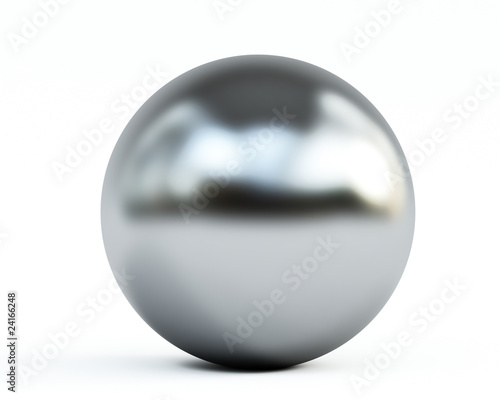 metallic ball on white