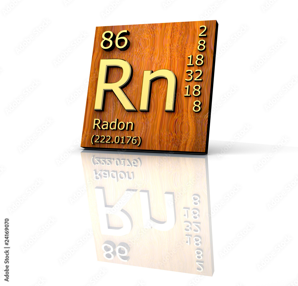 Radon form Periodic Table of Elements - wood board Radon form Periodic Table of Elements - wood board