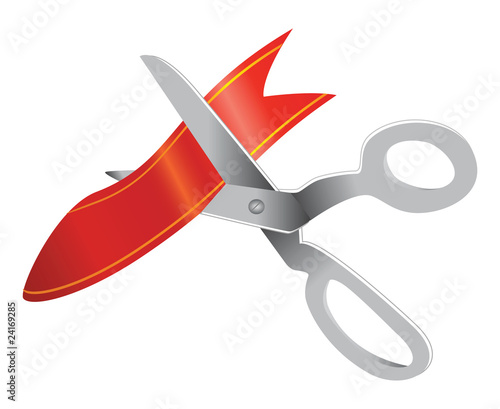 scissors cutting ribbon
